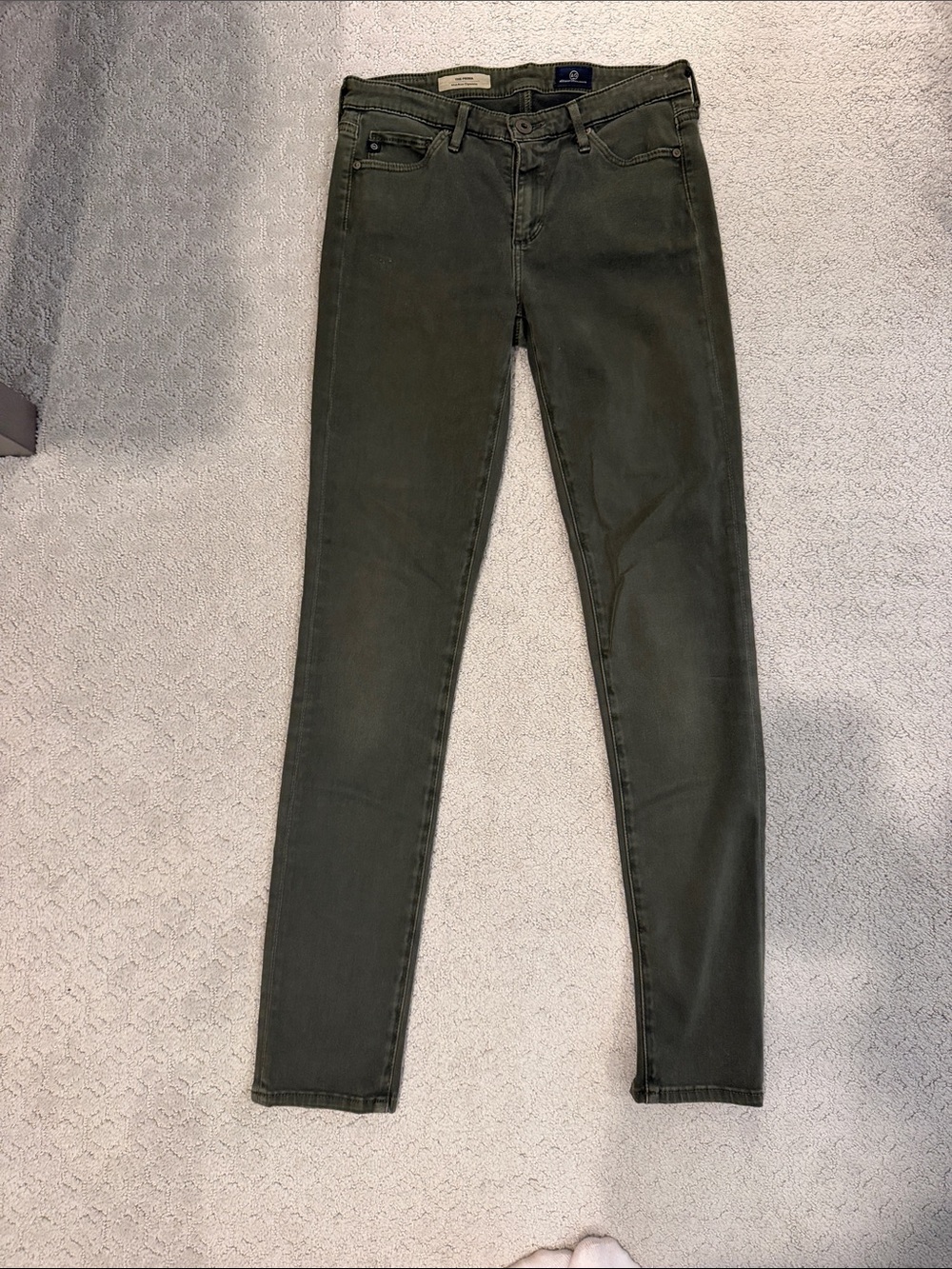 Adriano Goldschmied 25R The Prima Mid Ride Cigarette Women's Olive Green Jeans
